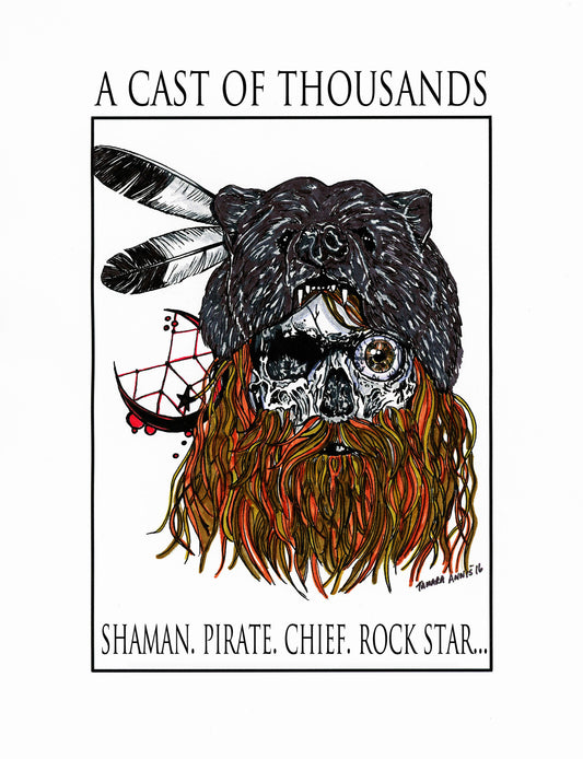 Fan Art- Tom Wilson feathers, beard, dreamcatcher, spirit sketch