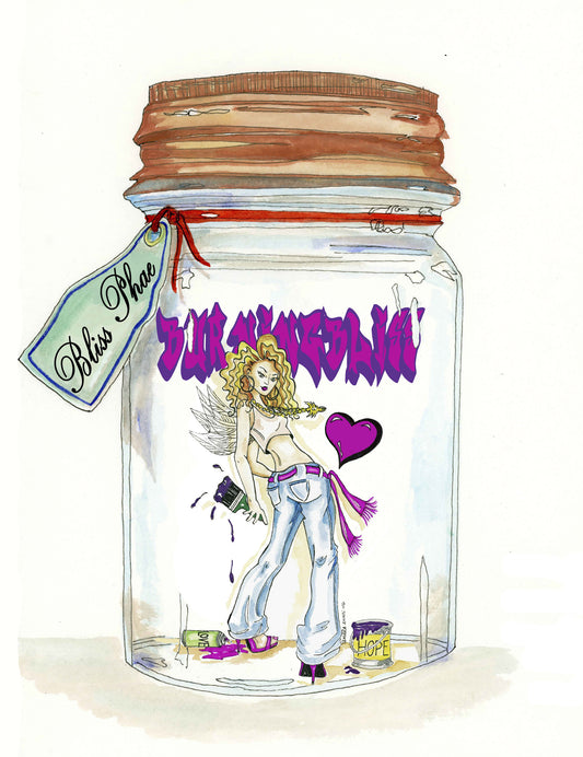 Fairy Art- Burning Bliss Project Phoenix Bliss fairy in a jar