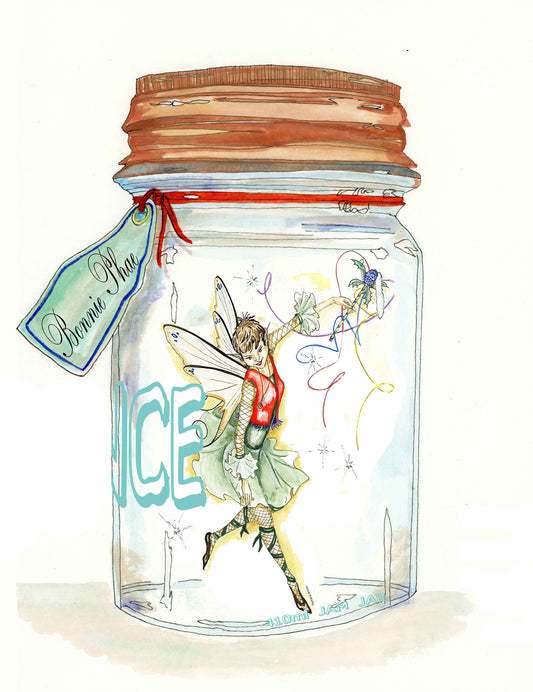 Fairy Art- Burning Bliss Project Phoenix Bonnie fairy in a jar
