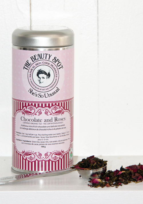Certified Organic Tea- Chocolate and Roses flavour in a Reusable tin